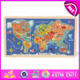 2015 Kids Super-Quality Education Map Puzzle, Learn Part of World Map 3D Wooden Puzzle, Cheap Wooden Assembling Puzzle Toy W14c138