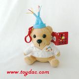 Plush Holiday Bear Key Ring