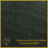 Embossed Flocking PU Artificial Leather for Lady's Handbag or Shoes