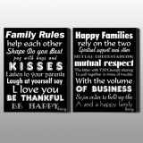 Family Rules Motto Print Cavas Home Decoration Wall Painting