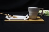 Durable Porcelain Cup and Saucer with Bamboo Tray