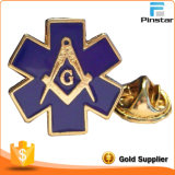 Asterisk Shaped Metal Gold Plated Masonic Poppy Badge