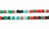 Mix-Color Jade Faceted Rondelles High Quality Gemstones Beads