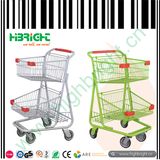 Duoble Baskets Shopping Trolley Cart for Super Store