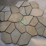 Beige/Rusty/Black/Yellow Flagstone Slate with Mesh