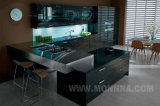 High Gloss Lacquer with Wood Veneer Kitchen Cabinet