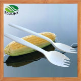 Disposable Biodegradable Cornstarch Fork Spoon 140mm
