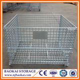 Metal Wire Basket Carts with 4 Wheels, Galvanized Wire Mesh, Rolling Cage Cart