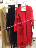 Fashion Women's Mink Cashmere Long Cardigan Tassels Hem/Women's Coat Sweater/Winter Outer Wear /Ladies Cardigan