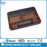 6 Compartment Office Desk Set Leather for Wallets, Coins, Keys, and Jewelry
