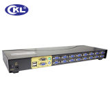 Ckl 16 Ports 16 in 1 out USB VGA Kvm Switch with 16 PCS Cables