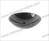 Round Black Granite Vessel Sink for Bathroom