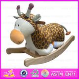 2015 Stuffed Wooden Rocking Animal Toy for Kids, Plush Toy Animal for Children, Wooden Toy Rocking Animal Toy for Baby Wj277564