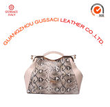 Graceful Lizard Skin Leather Metal Frame Ladies Tote Handbag (GUS14D-050-3)