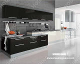 Modern Black Lacquer Finish Kitchen Cabinet with High Gloss
