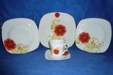Square Dinnerware Set, Ceramic Square Dinnerware Set, Ceramic Square Tableware
