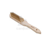 The Newest Style Brass-Coated Steel Wire Brush with Wooden Handle, Brush Steel Wire Brush Brass Wire Brush (SJIE3018)