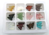 Assorted Gemstone Pendants 20 Mm Butterfly, Nice Colors!