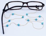 Beautiful Turquoise Color Gold Chain Eyewear Handmade Glass Women