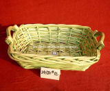 Oblong Willow Basket with Wood Ear Handles (24182#)