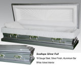 Scallops Silver Full Couch Casket