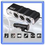 Boust Car Cigarette Lighter Socket Splitter With USB Charger (BST-AAR)