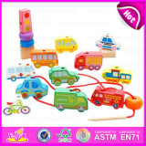 New Imitate DIY Wooden String Car Toy for Kids, Hot Selling Cute Design Wooden Pull String Car Toy W11e048