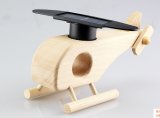 Wooden Mini Solar Helicopter Toy