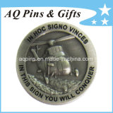 Military Coin with Enamel in Antique Silver, Challenge Coin
