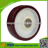 Red PU on White Nylon Wheels for Industrial Castor