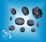 Plastic flanged Ceramic Roller  ceramic pulley guide