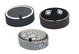 Round Plastic Cufflink Box Black Colour