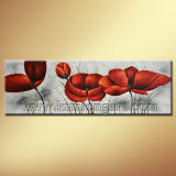 Modern Canvas Art Red Flower Painting for Wall Decoration