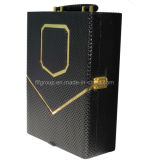 Luxury Black Color PU Leather Stock Wine Box (FG8041)