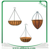 Metal Garden Hanging Basket with Coco Fiber Liner Set
