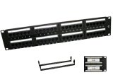 Cat6 48 Port Patch Panel, Unshielded Patch Panel With Black Bar