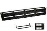 Cat6 48 Port Patch Panel, Unshielded Patch Panel With Black Bar