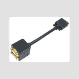 Gold Plated 15pin VGA to 2*VGA Jack Cable/VGA Cable