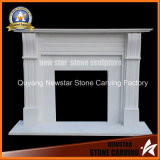 Home Decoration White Marble Fireplace Surround Electric Fireplace Mantel