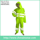 PU Reflective Safety Raincoat for Outdoor Safety Working