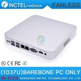 2015 New Intel Celeron C1037u Aluminum Fanless Dual Core Living Room HTPC Barebone Mini PC with USB 3.0 HDMI 2 RJ45 TF SD Card