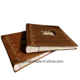 Wax Paper Page Dry Mount Album Stencil DIY Photo Album Embossed Brown Leather Albums