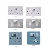 Metel Type Protected Safety 6mm UK Safety Wall Electricalsocket with RCD Switch