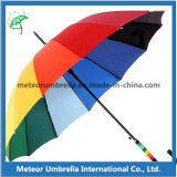 Fashion Colorful Rainbow Straight Automatic Open Promotion Gift Umbrella