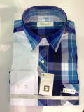 Men's Business Long Sleeve Flannel Check Dress Shirt