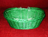 Green Round Wicker Basket with Folding Handles (FMS202)