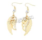 Zinc Alloy Rhinestone Drop Earring, Real Gold Plated Earring (130311151714)