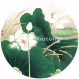 Lotus Painting on Round Ceramic (danzt006)
