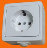 European Style Surface Mounted Schuko Socket Outlet IP44 Socket Wall Socket (S7010)