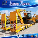 Tri Axles Gooseneck 13meters Excavator Low Bed Semi Trailer